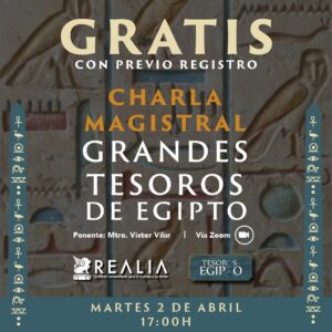 Conferencia por zoom - gratuita: Grandes tesoros de Egipto @ Online